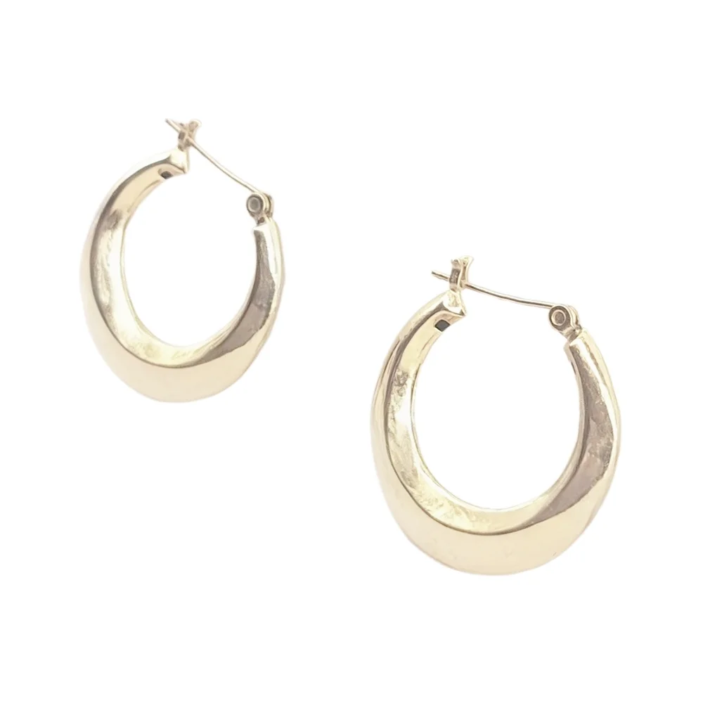 Elegant Gold Tone Hoop Earrings